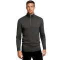 Oliver Grant | Pull gris foncé zippé en maille pour homme