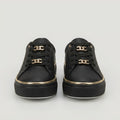 Cecily Hartwell | Sneakersy sznurowane ze złotym łańcuszkiem | Luksusowa podeszwa flatform