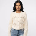 Rosalind Fletcher | Pearl-Button Bow Tweed Jacket
