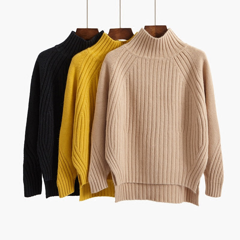 Daisy Hall | Ribbed Mock-Neck Knit Jumper