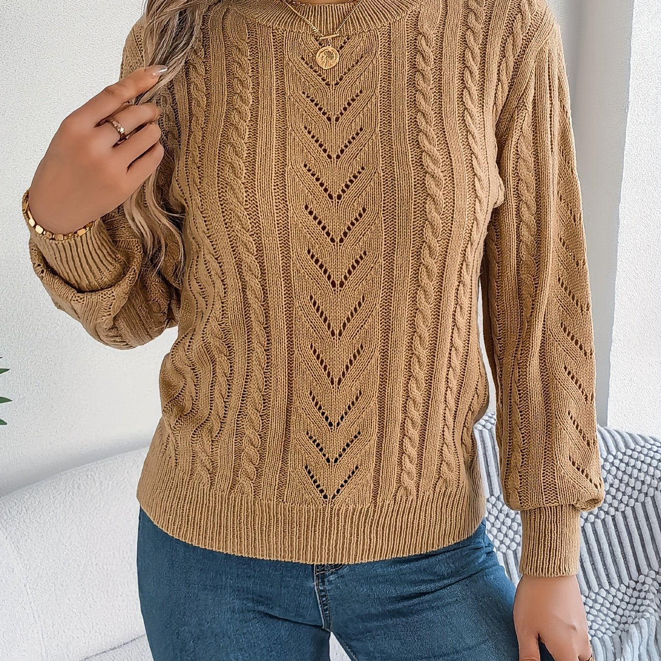Eleanor Davies | Cable-Knit Textured Sweater