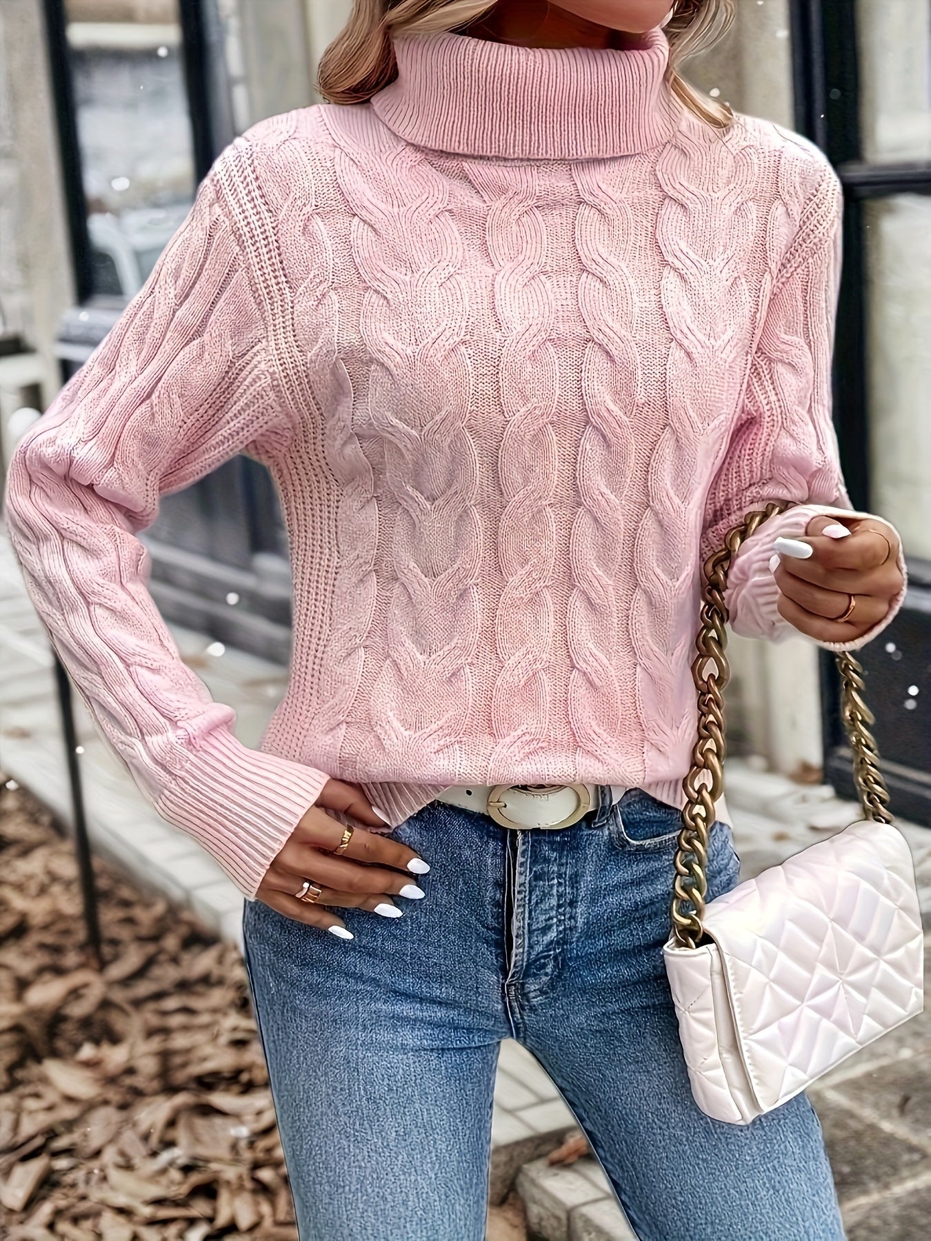 Fenella Sutherland | Cozy Cable-Knit Turtleneck Sweater