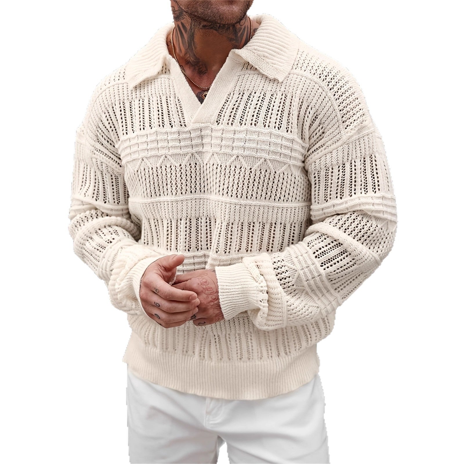 Marcus Whitmore | Pull polo en maille crochetée