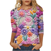 Rosie Fairbank | T-shirt z kwiatowym nadrukiem 3D