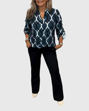 Eleanor Radley | Geometric Print Blouse With V-Neck
