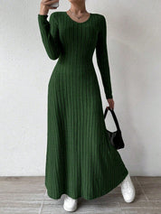 Jemima Lewis | Robe longue en maille côtelée à manches longues