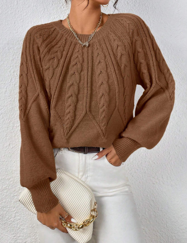 Georgina Hill | Cable Knit Crew Neck Sweater