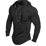Miles Sutcliffe | Vintage Lace-Up Hoodie With Zip Pocket