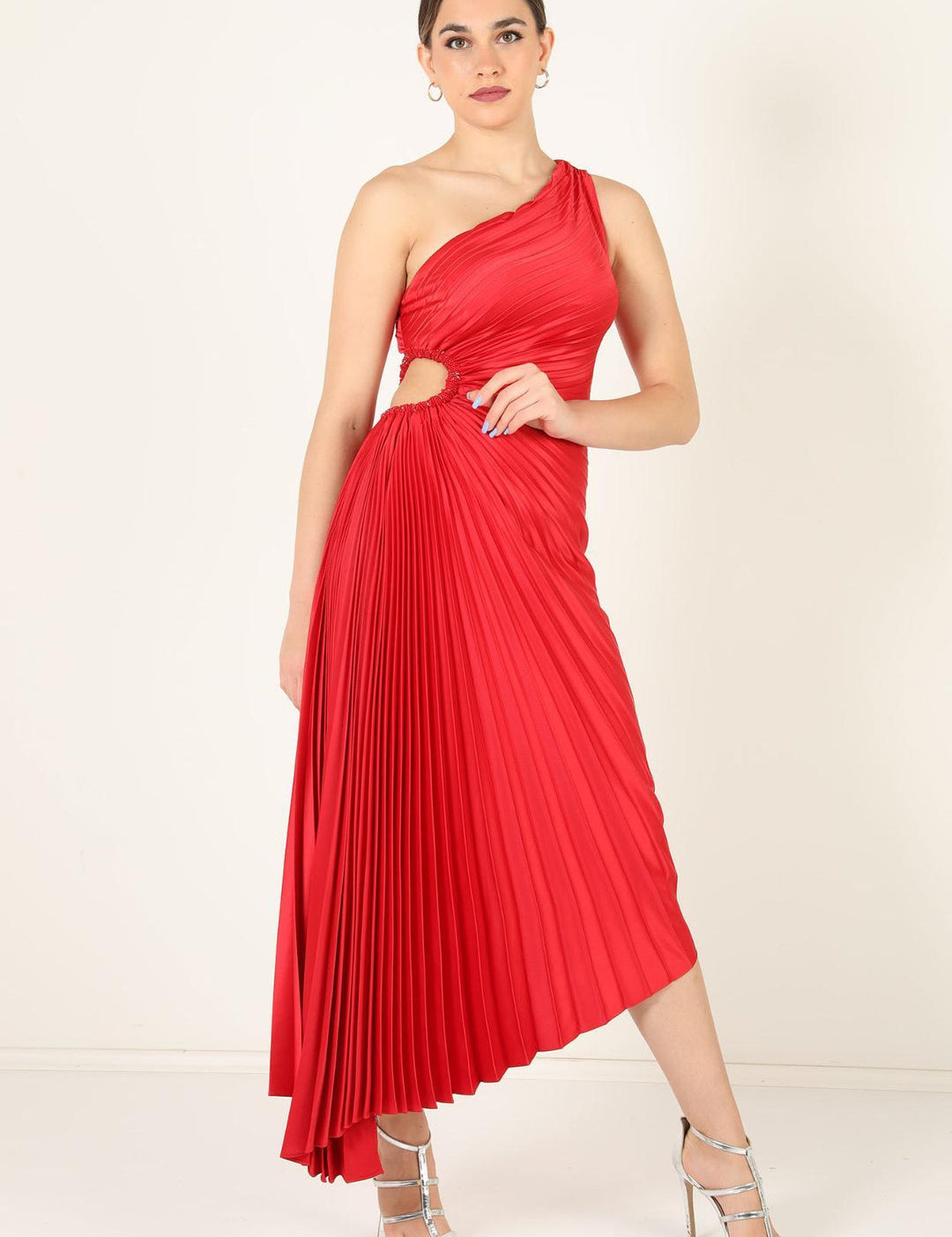 Seraphina Laurent | Pleated One-Shoulder Maxi Dress