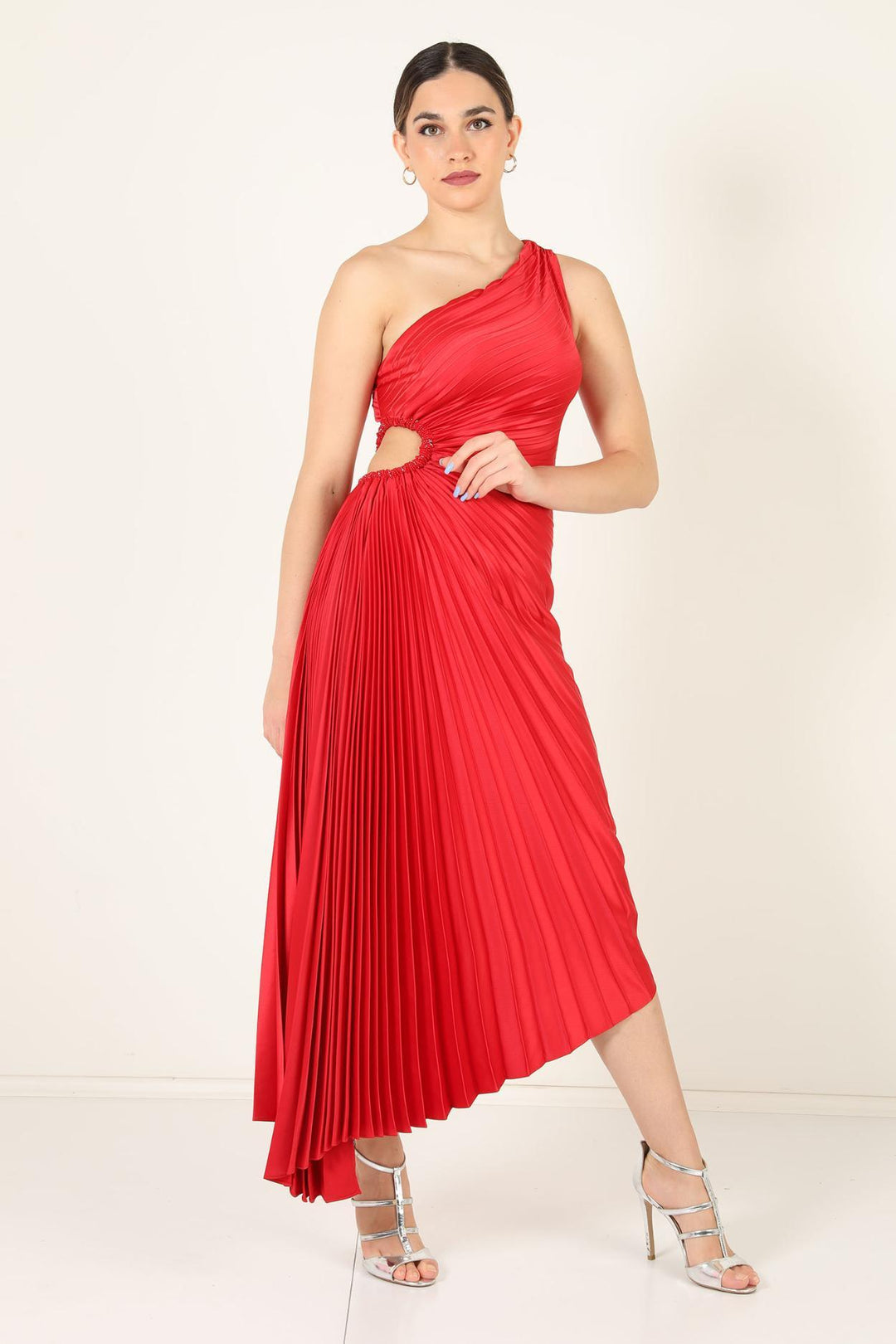 Seraphina Laurent | Pleated One-Shoulder Maxi Dress