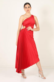 Seraphina Laurent | Pleated One-Shoulder Maxi Dress