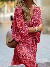 Emma Cooper | Midi šaty v boho štýle s kvetinovou potlačou áčkového strihu