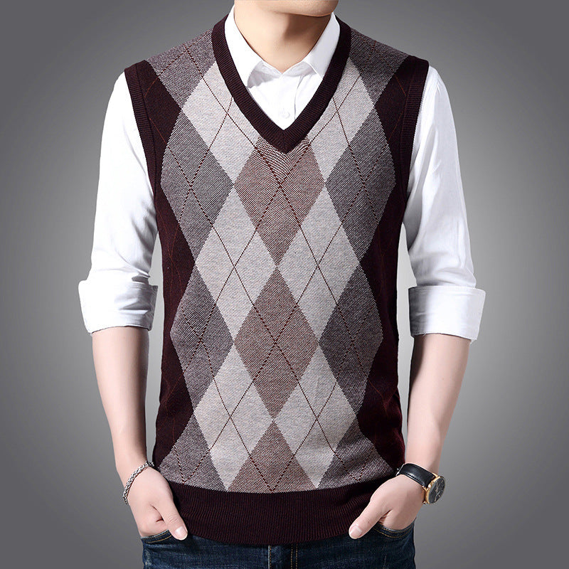 Gareth Osmond | Argyle Knit Wool Sweater Vest