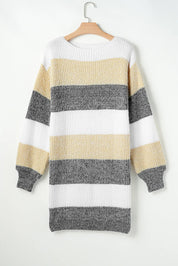 Phoebe Evans | Striped Colorblock Sweater Dress