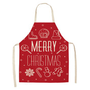 Tablier de Noël rouge imprimé avec bonhomme de neige Snowy Cheer