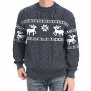 Frost Buck | Pull de Noël à motif jacquard cerf rouge pour hommes