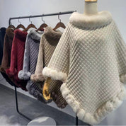 Thea Winship | Luxury Fur-Trim Cape Wrap