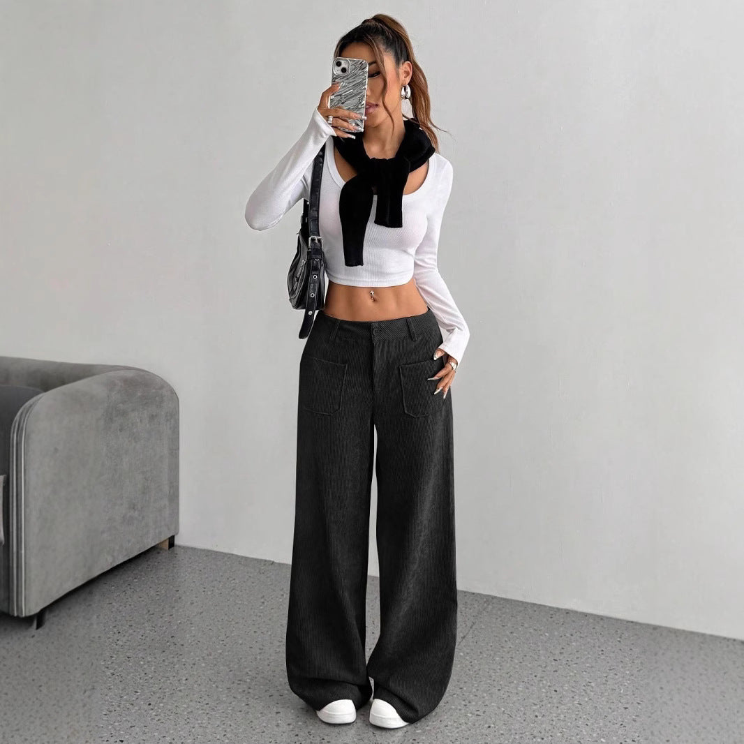 Florence Clarke | Pantalon large en velours côtelé