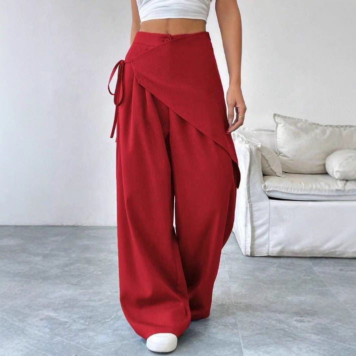 Verity Campbell | Wrap-Front Wide-Leg Trousers High-Waist Elegance