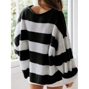 Sophie Lewis | Striped Batwing Sleeve Knit Sweater