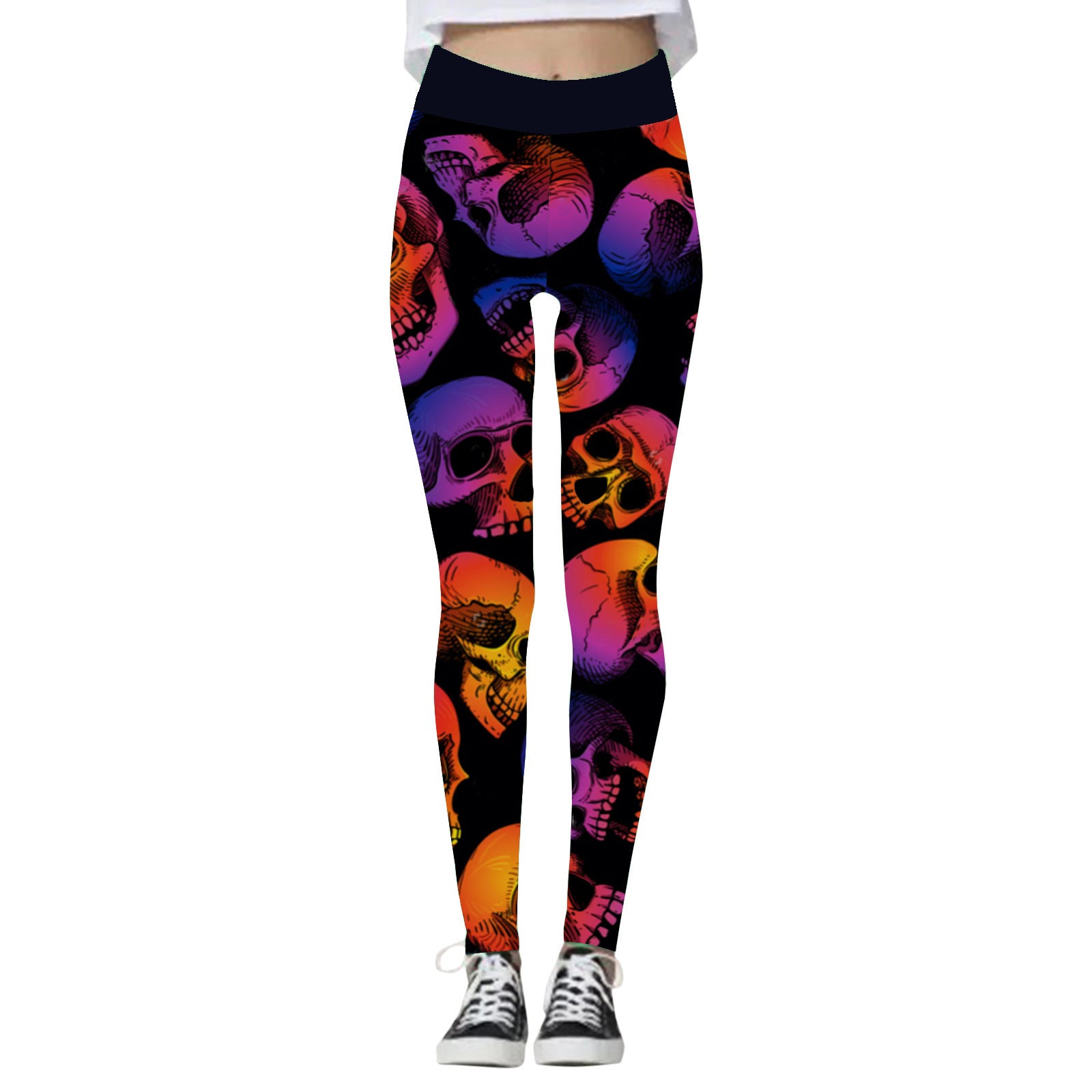 Skeleton Soiree | Leggings de Halloween tête de mort et citrouille pour femme