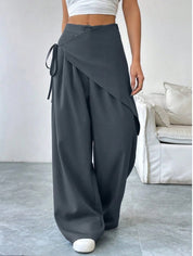 Verity Campbell | Wrap-Front Wide-Leg Trousers High-Waist Elegance
