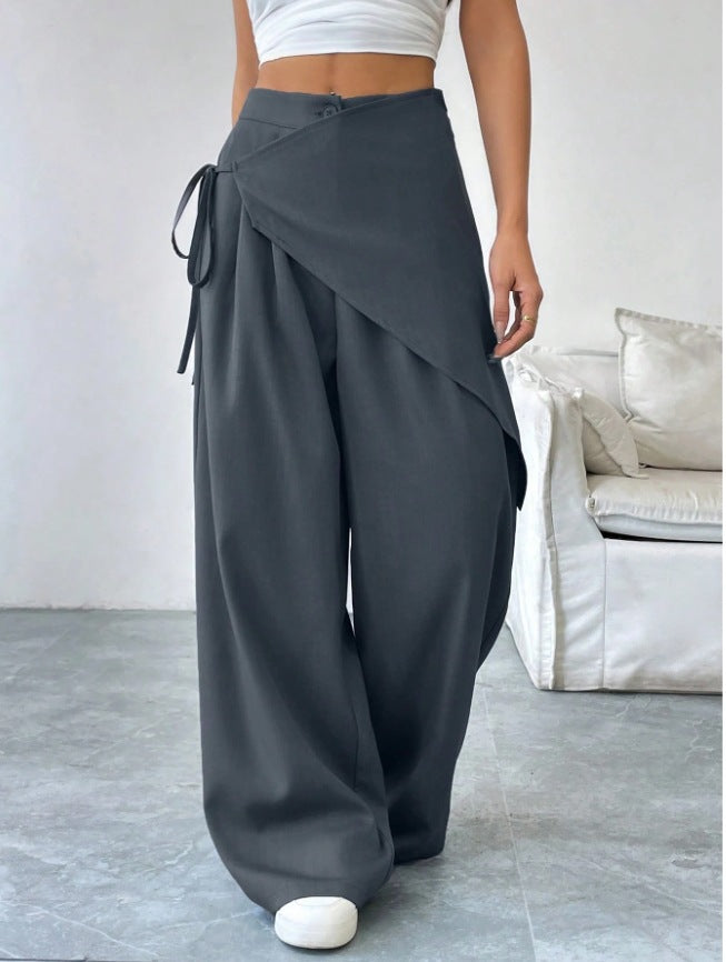 Verity Campbell | Wrap-Front Wide-Leg Trousers High-Waist Elegance