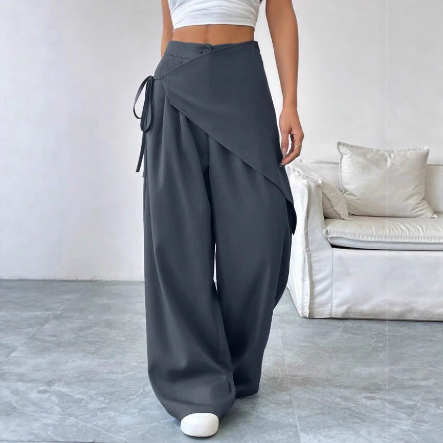 Verity Campbell | Wrap-Front Wide-Leg Trousers High-Waist Elegance