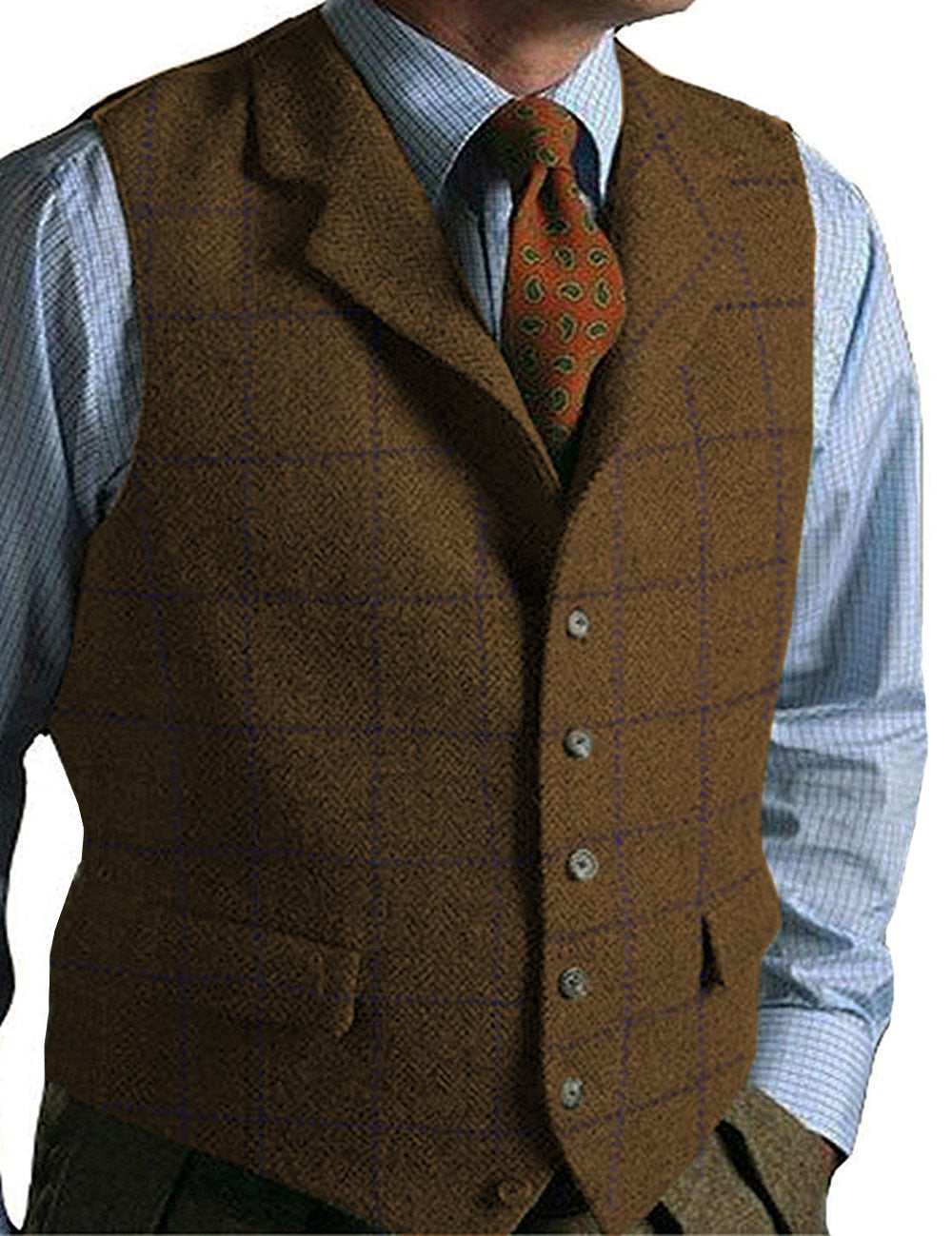 Reginald Ashford | Men's Plaid Tweed Gilet – Heritage Herringbone