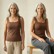 Victoria Wells | Built-In Bra Tank Top in Warm Mocha