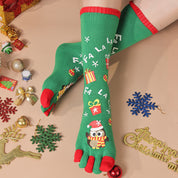 Merry Toes | Chaussettes de Noël rouges à motif de père Noël pour femmes