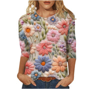 Rosie Fairbank | T-shirt z kwiatowym nadrukiem 3D