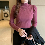 Daisy Williams | Ribbed Mock Neck Knit Sweater