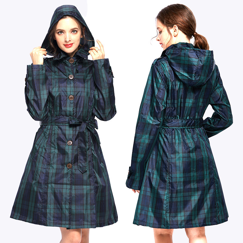 Felicity Robertson | Tartan Hooded Rain Coat Classic Plaid
