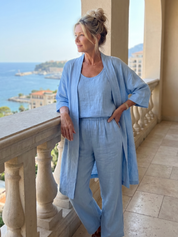 Dorinda Hughes | Ensemble trois pièces en lin mélangé, rose poudré