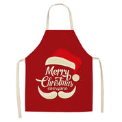 Tablier de Noël rouge imprimé avec bonhomme de neige Snowy Cheer