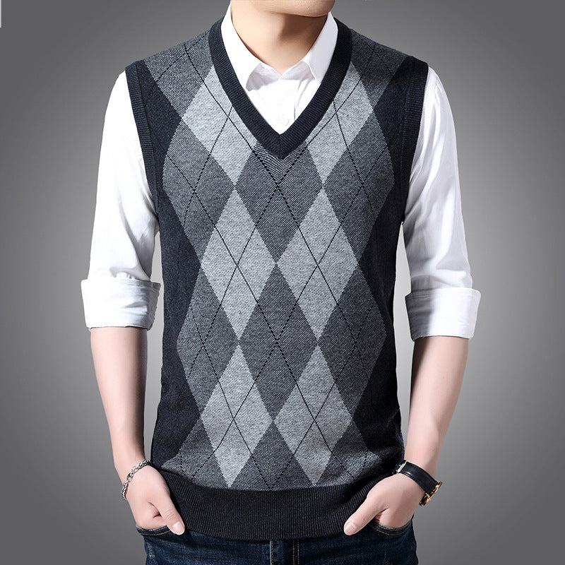 Gareth Osmond | Argyle Knit Wool Sweater Vest