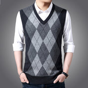 Gareth Osmond | Argyle Knit Wool Sweater Vest