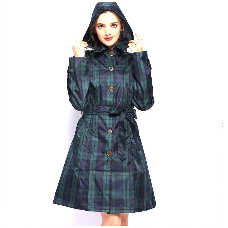 Felicity Robertson | Tartan Hooded Rain Coat Classic Plaid