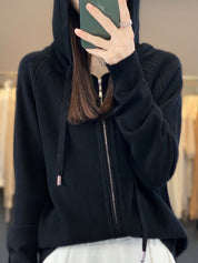 Georgina Wright | Zip-Up Knit Hoodie Cardigan