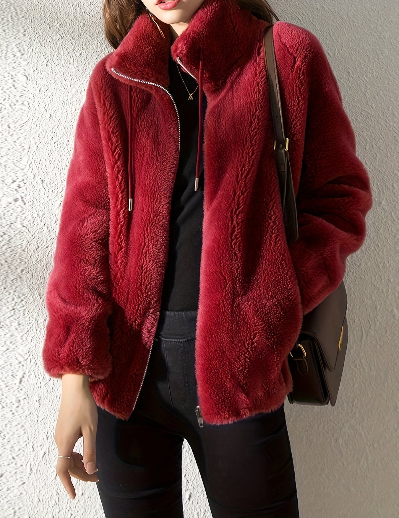 Nadia Fairfax | Faux Shearling Zip-Up Jacket