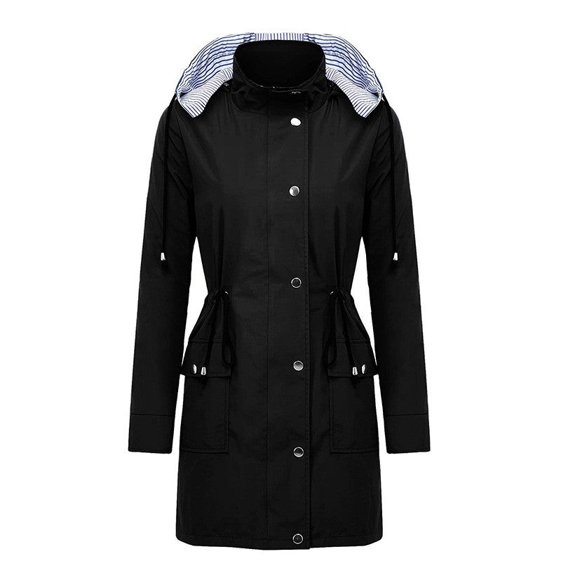 Arabella Scott | Imperméable coupe-vent à capuche avec taille à cordon de serrage