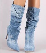 Isla Turner | Bottes plissées en daim à bout pointu et talon