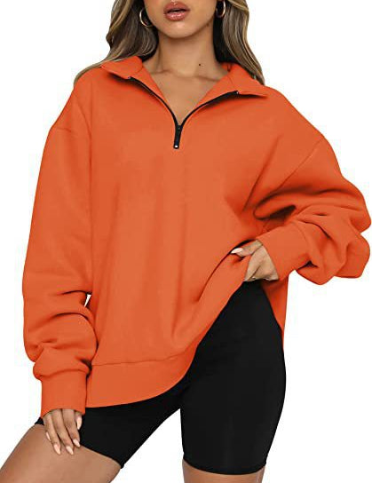 Harriet Fenwick | Oversized Blue Zip-Neck Sweatshirt