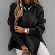 Matilda Stewart | Drawstring Side Slit Knit Sweater