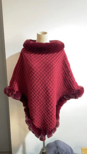 Thea Winship | Luxury Fur-Trim Cape Wrap