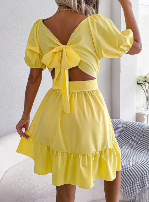 Rosalie Fenwick | Robe patineuse en mousseline à dos lacé
