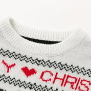Winter Fawn | Pull de Noël à motif jacquard cerf noir pour femmes