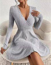 Emma White | Ribbed Knit Wrap Dress