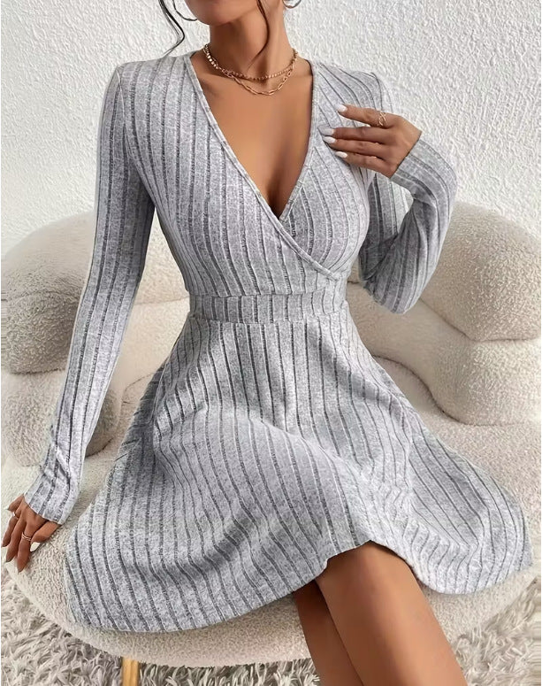Emma White | Ribbed Knit Wrap Dress